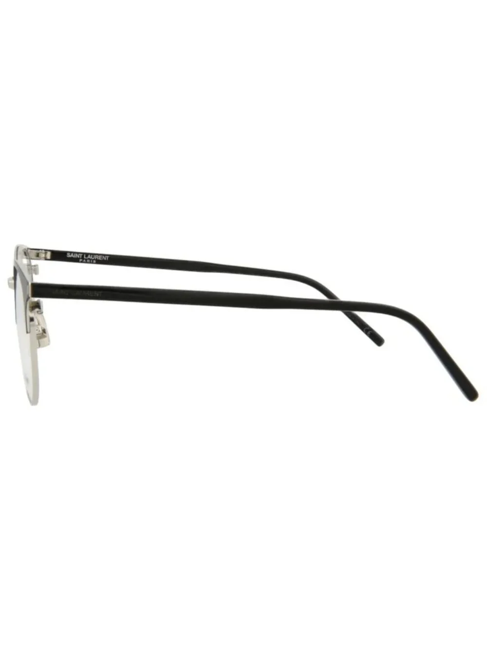 New Saint Laurent Women's Eyeglasses Round Oval Metal Frame Mens Black Black